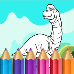 孩子的彩图 - 逗人喜爱的恐龙