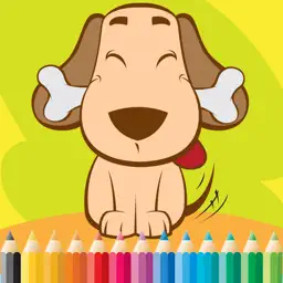 狗着色书为孩子：绘画与着色网页游戏免费学习技能